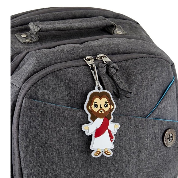 Jesus and Blessed Mother Mary rubber backpack tag set 4.5”L for backpacks purses - Picture 3 of 5